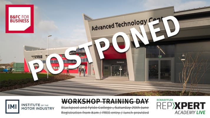 Schaeffler postpones REPXPERT Academy LIVE at Blackpool & The Fylde College