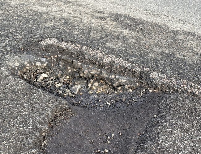 Pothole damage leading to increased motoring costs